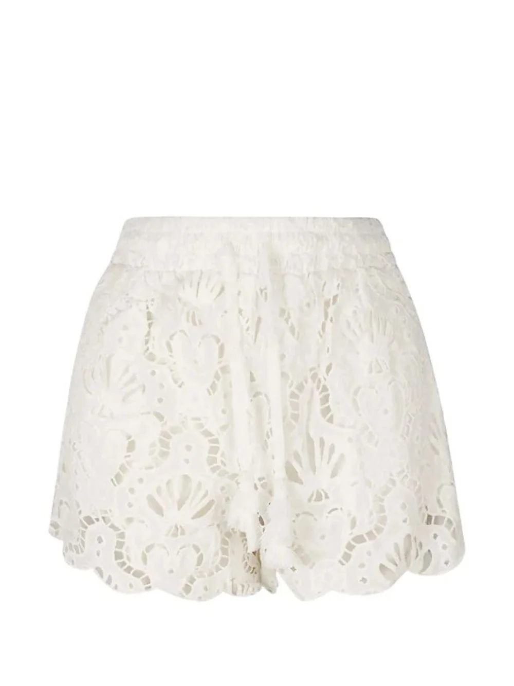 embroidered scalloped shorts - 1