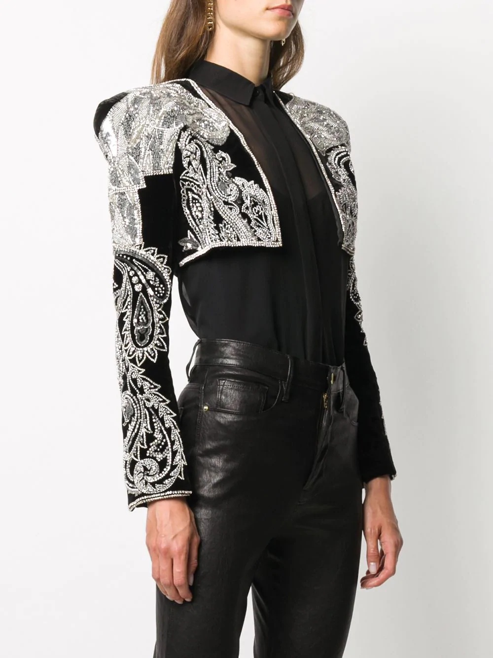 embroidered bolero jacket - 3