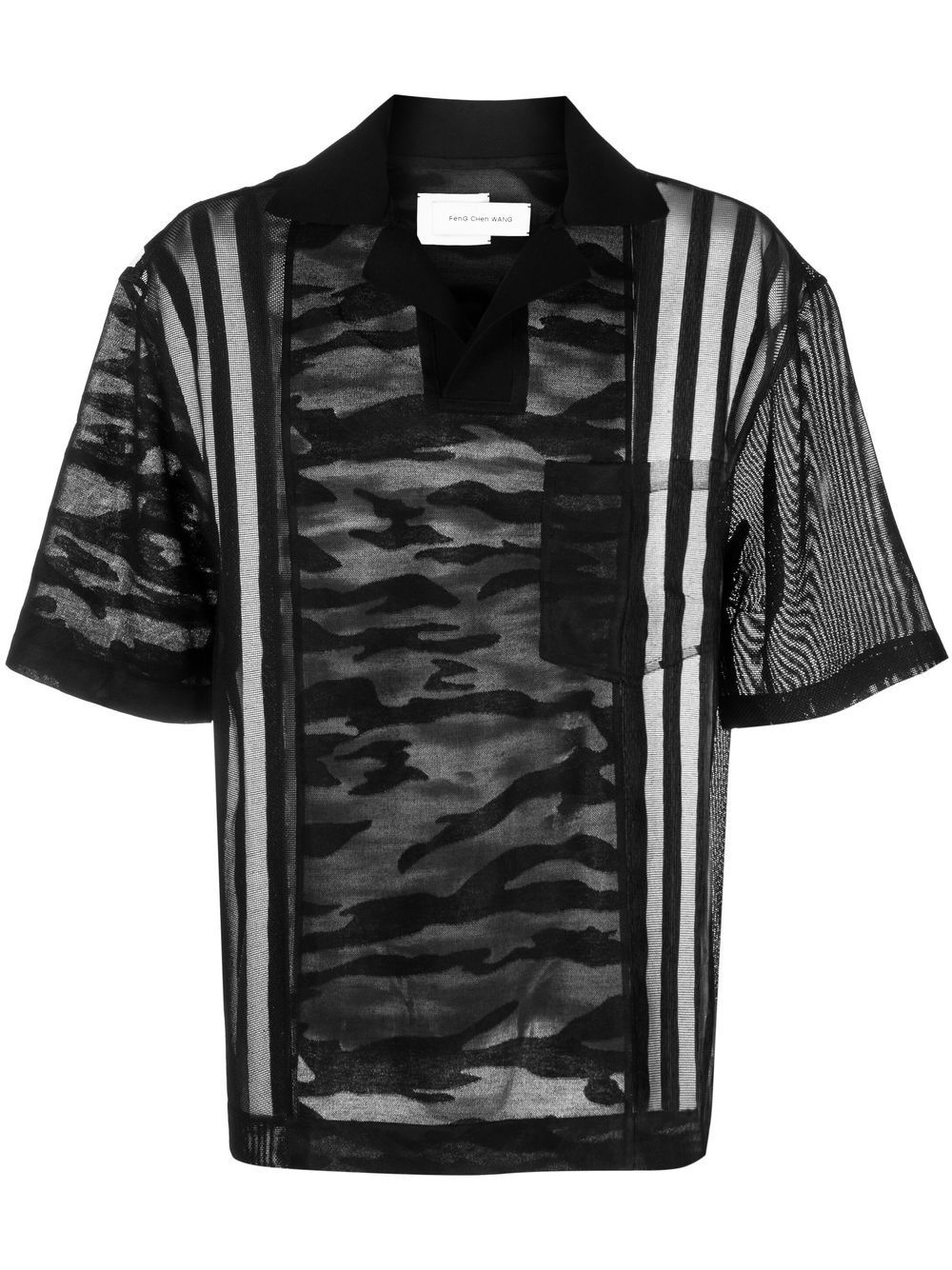semi-sheer polo shirt - 1