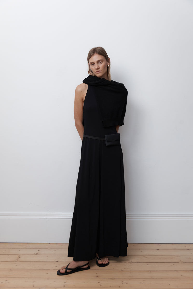 Cut Away Maxi Dress - Black - 8
