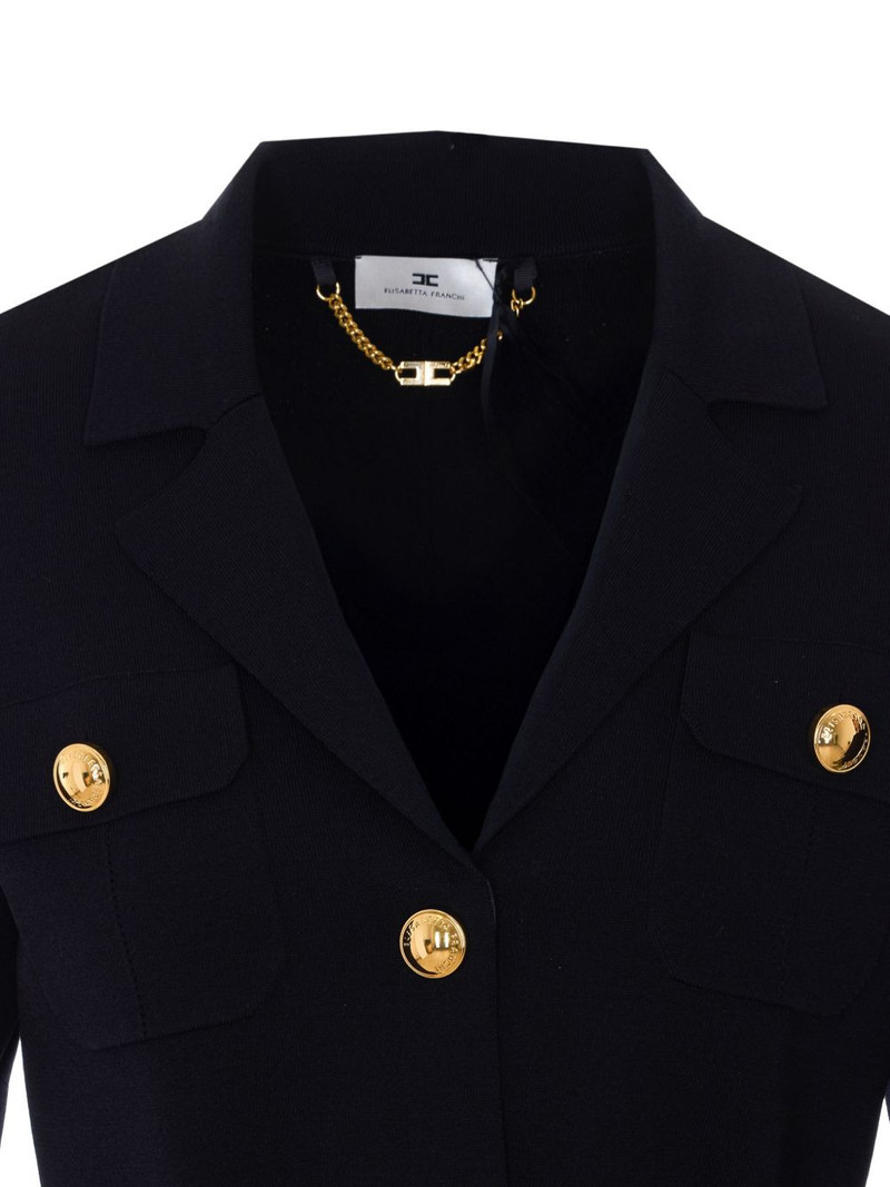 belted logo-button jacket 4