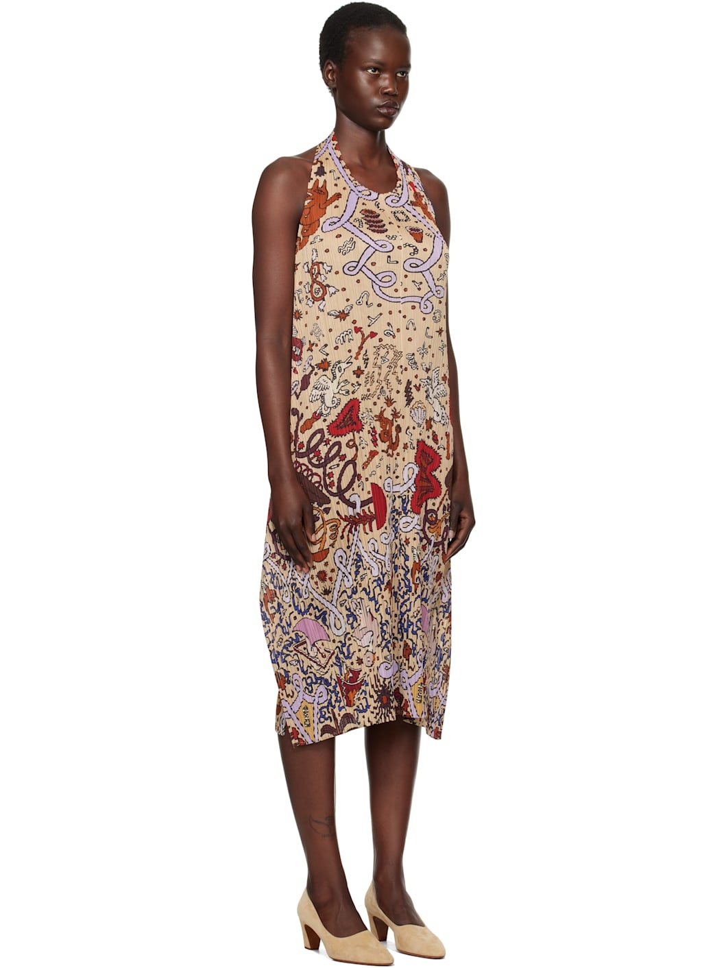 Multicolor Interplanetary Halter Midi Dress - 2