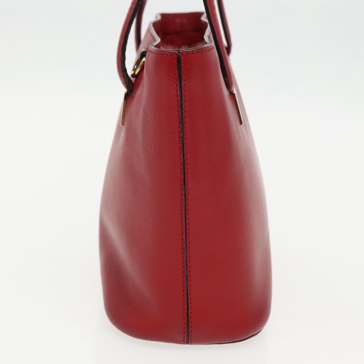 CELINE Hand Bag Leather Red Gold - 4