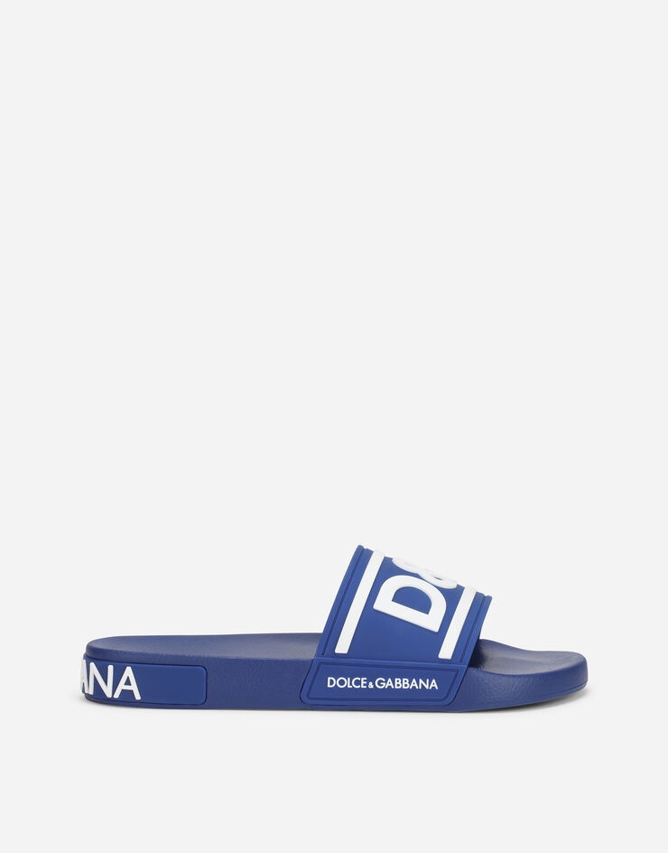 Rubber beachwear sliders with DG logo - 1