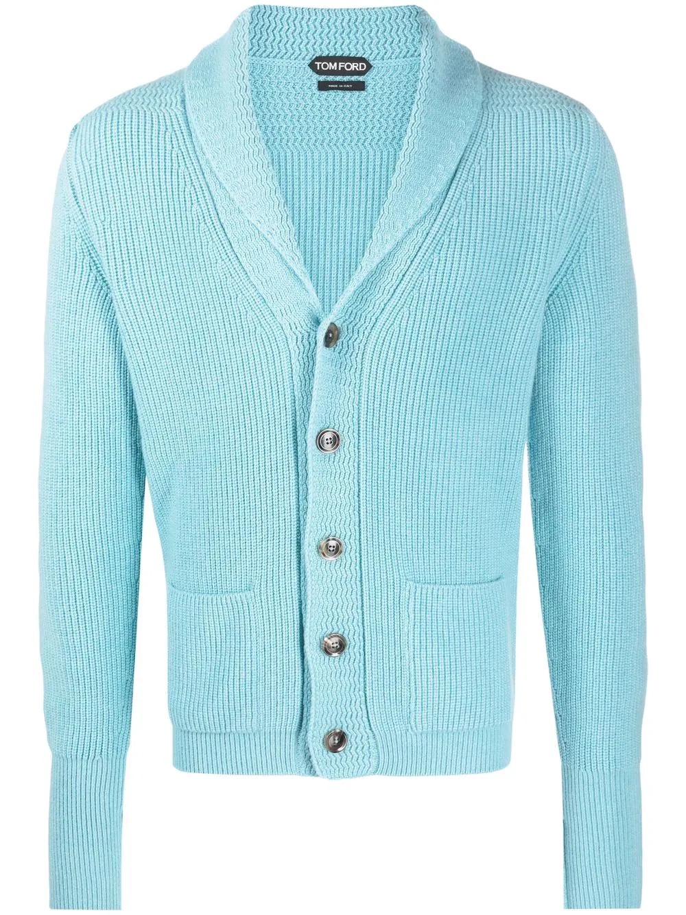 shawl-collar cashmere cardigan - 1