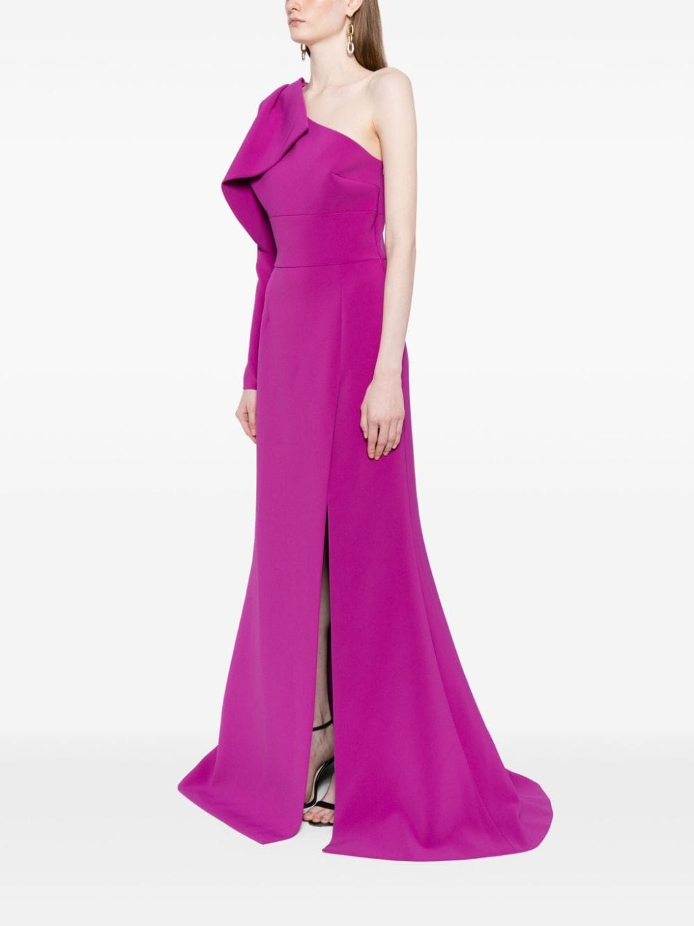 one-shoulder asymmetric gown - 3