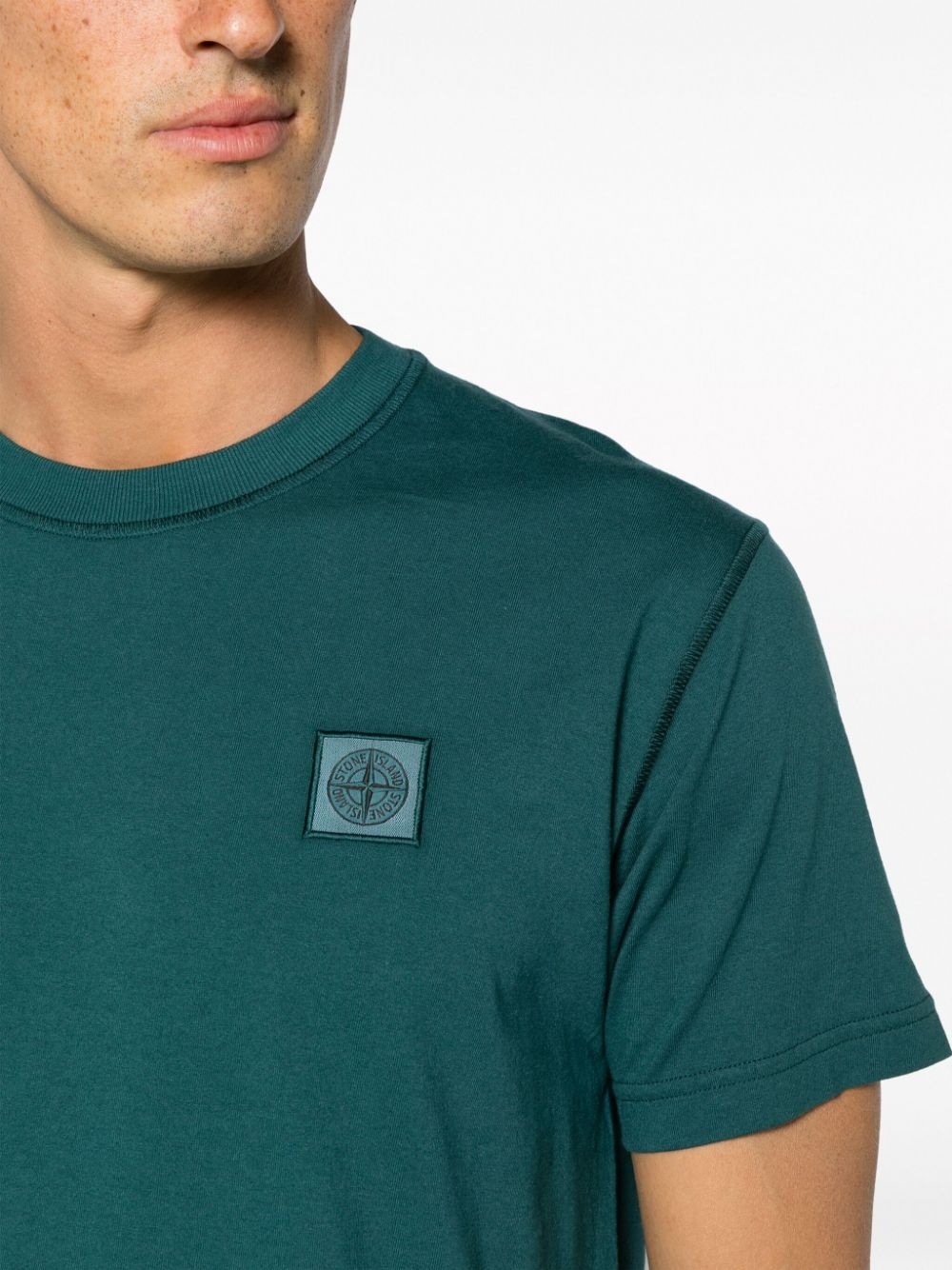 Compass-patch cotton T-shirt - 5