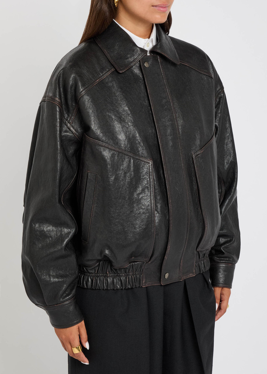 Yves Saint Laurent Panelled Faded Leather Jacket - 2