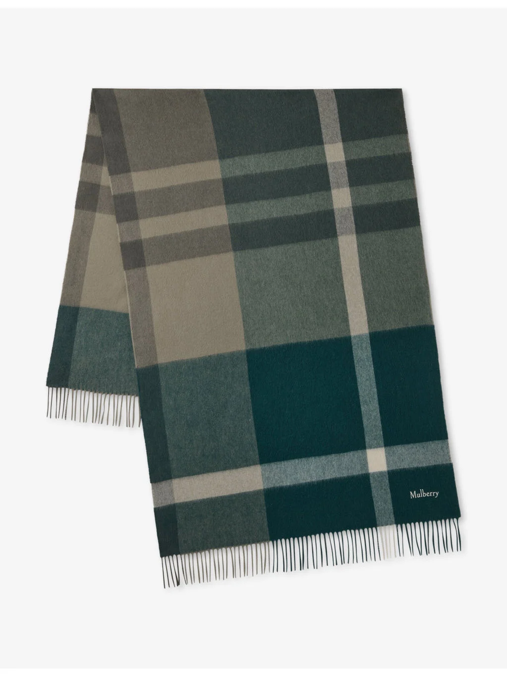 Large-Check Merino-Wool Scarf - 1