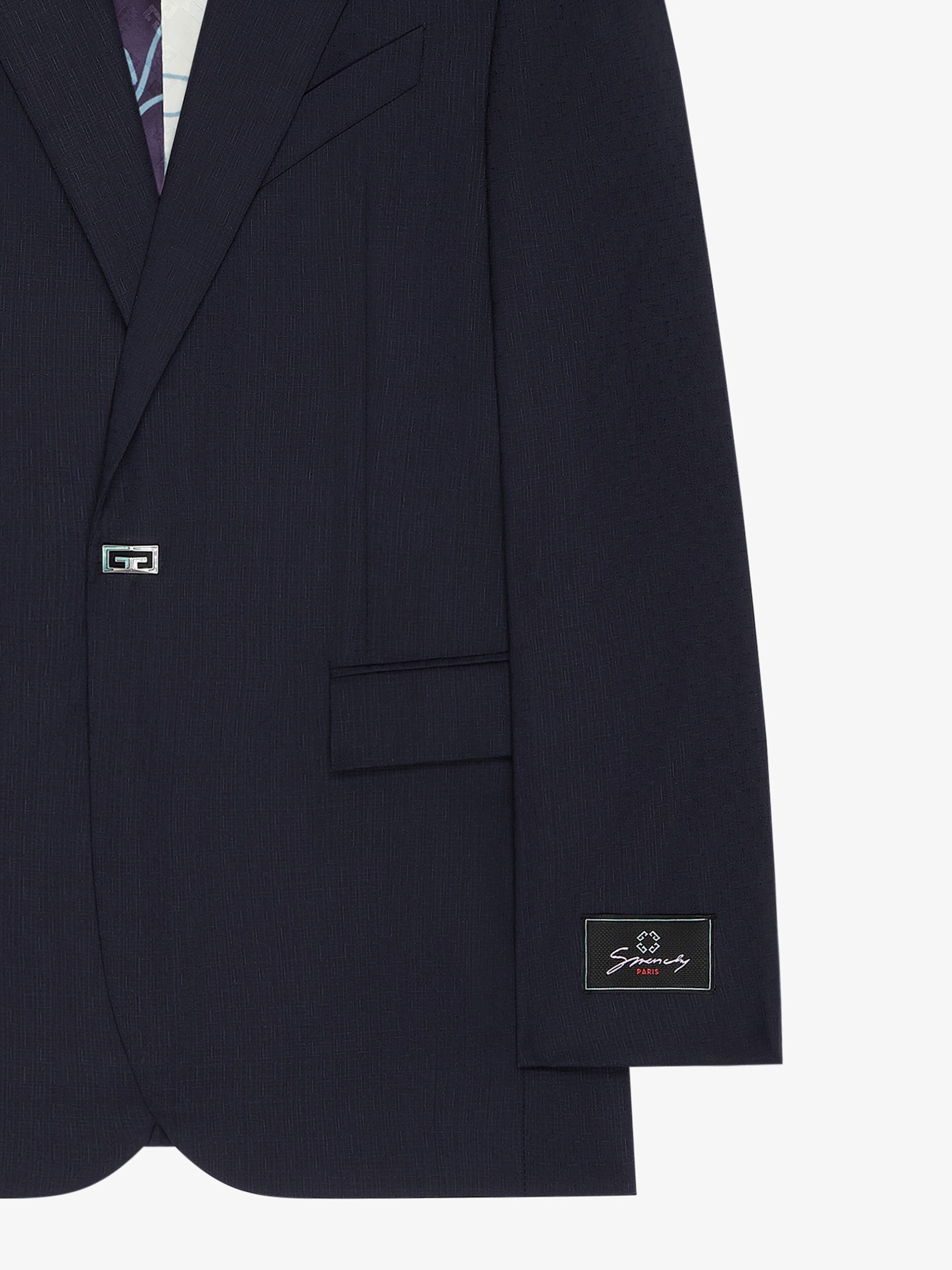 SLIM FIT JACKET IN WOOL WITH 2G BUTTON - 5