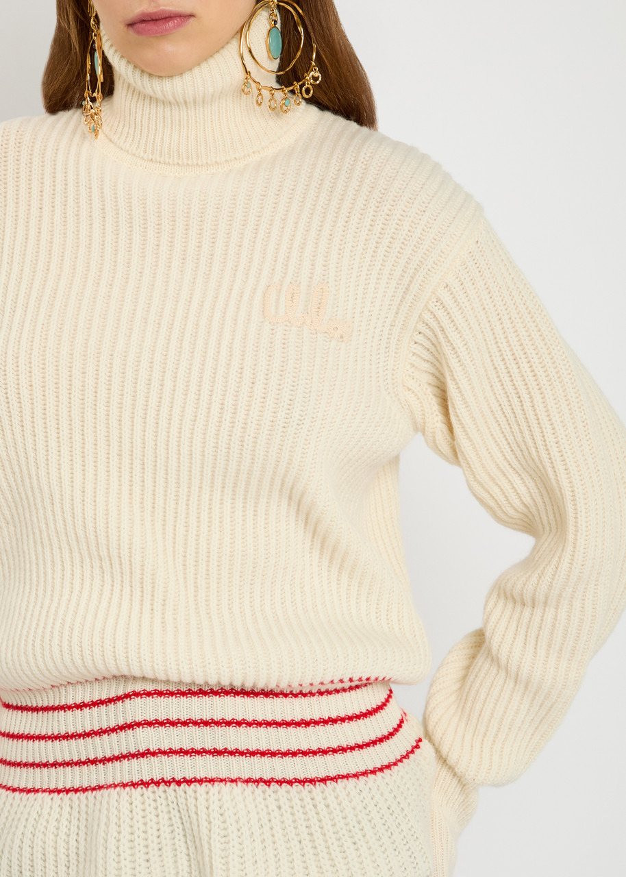 Chloe Striped Wool and Mohair-blend Jumper - 5