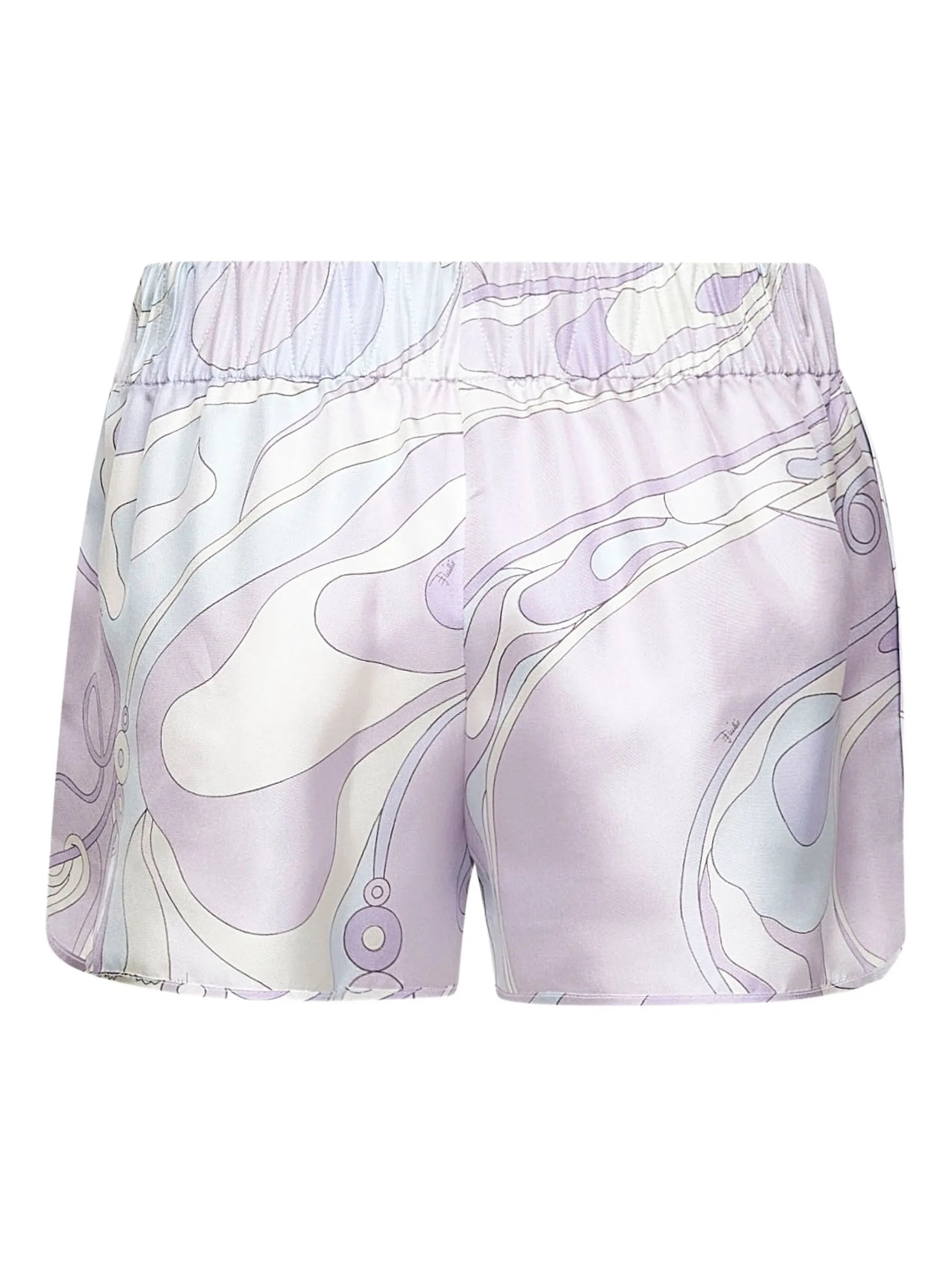 elasticated-waistband Orchidee-print shorts - 2