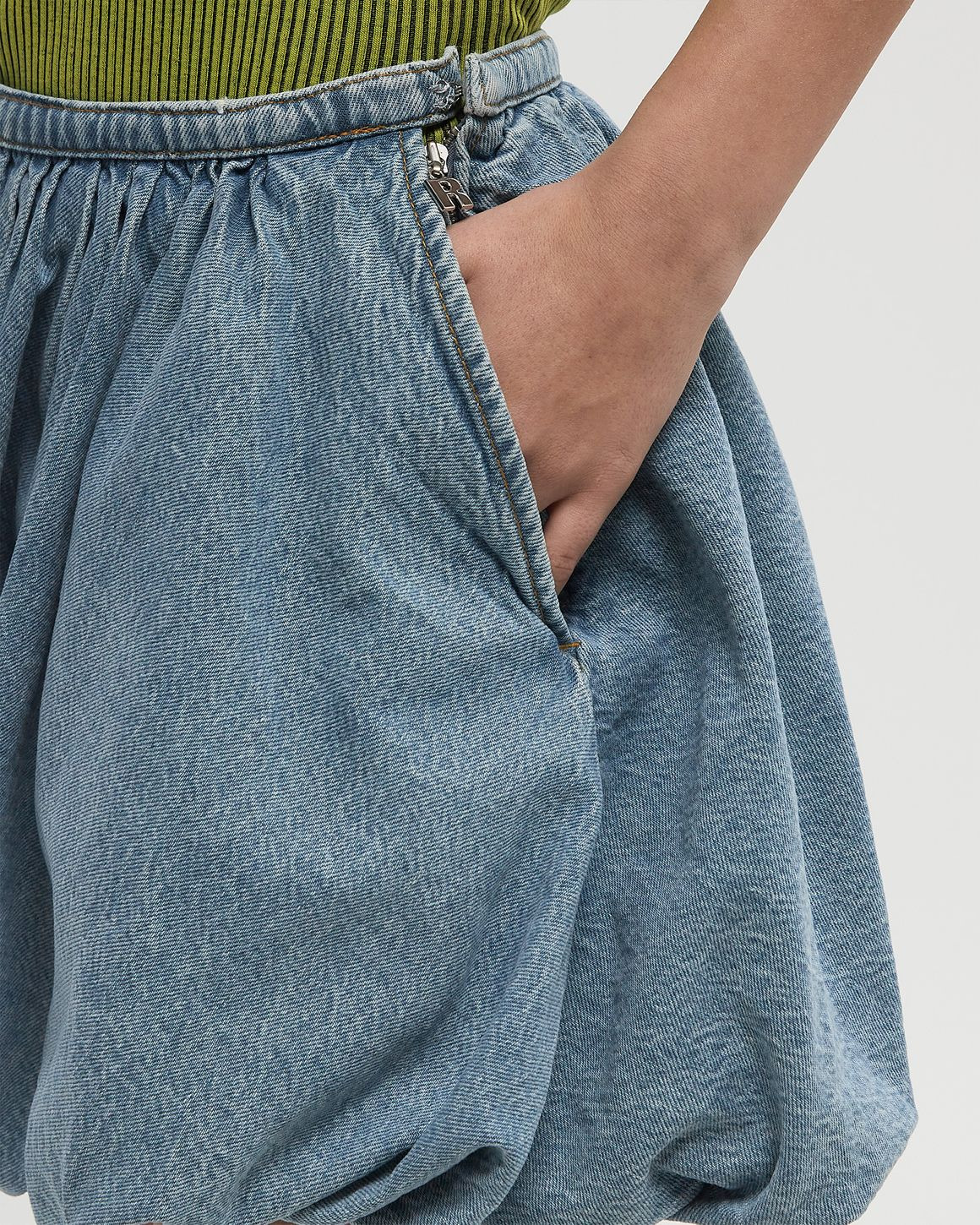 Denim Balloon Skirt - 4