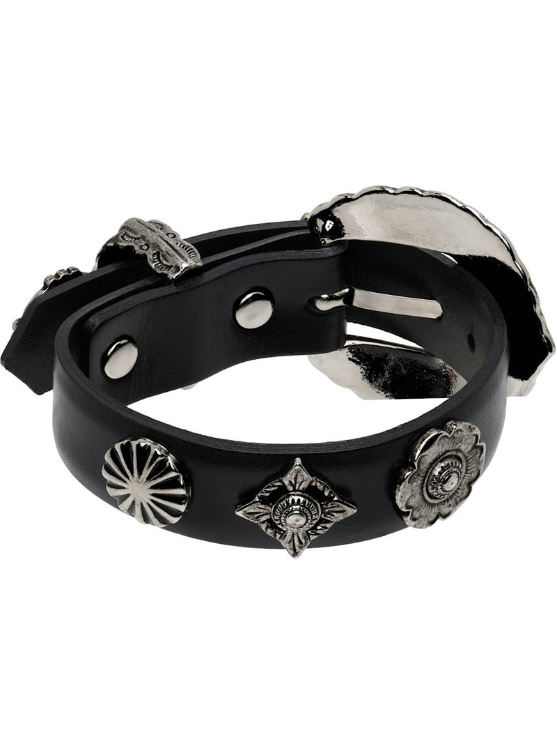 TOGA PULLA Motif Leather Bangle Bracelet outlook