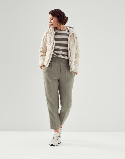 Brunello Cucinelli Viscose and linen fluid twill baggy pull-on trousers outlook