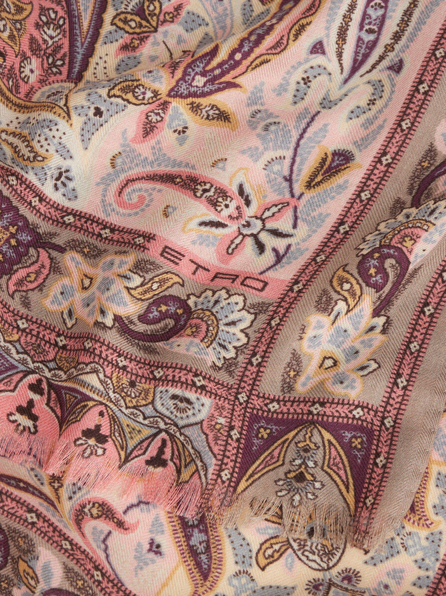 LEAFY SILK AND CASHMERE SCARF - 3