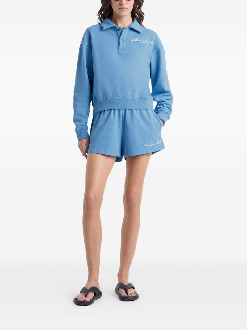 Sporty & Rich Wellness Club embroidered polo neck top outlook