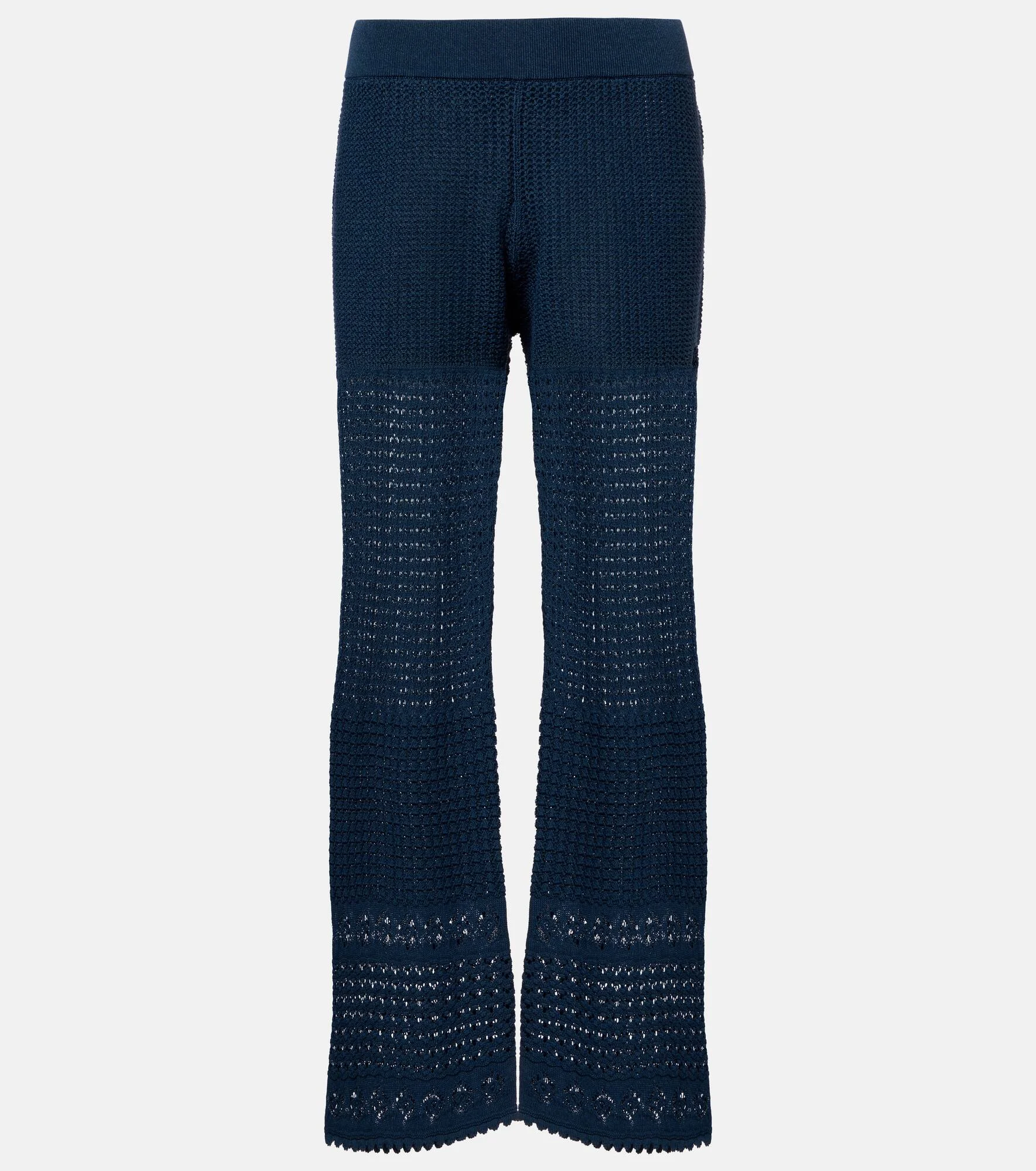 Emblème open-knit straight pants - 1