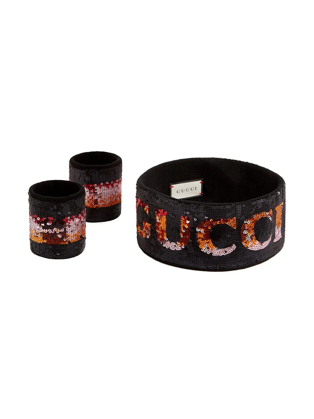 sequin logo headband and wrist cuffs - 2