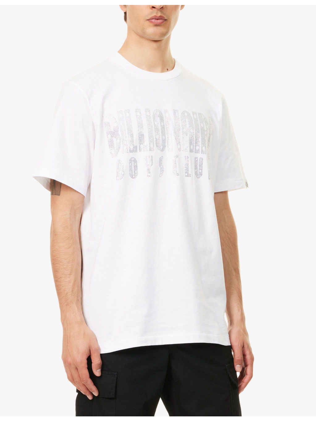 Rhinestone Logo Cotton T-shirt - 3