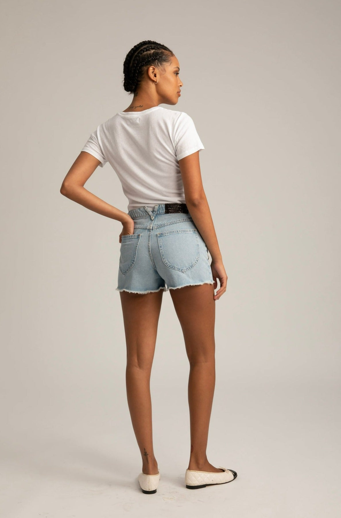 BIANCA DENIM CUT OFF SHORT - 5