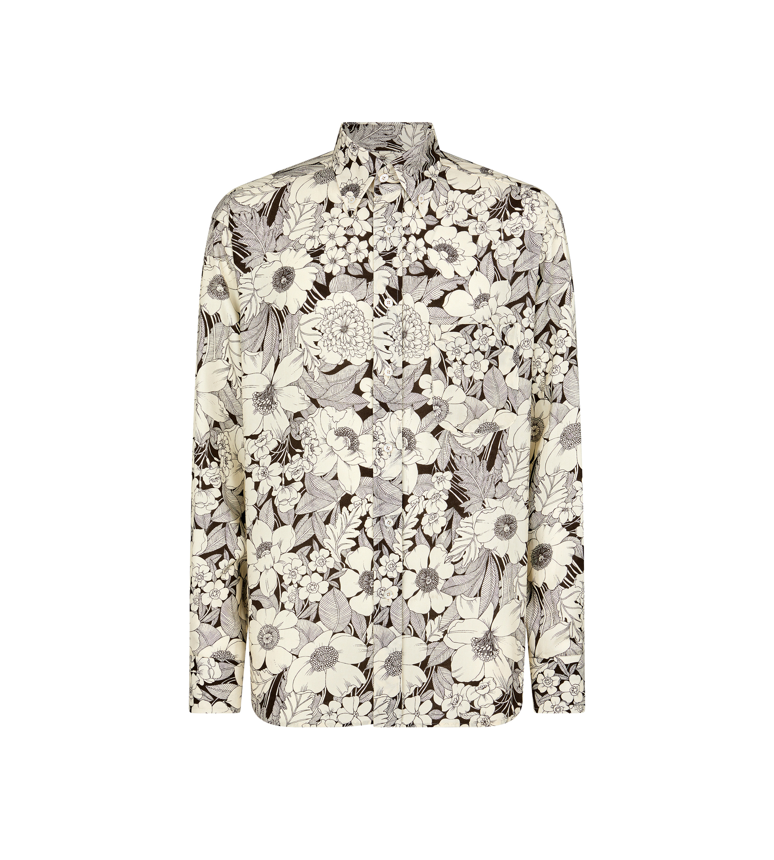 LINEAR FLORAL FLUID FIT SHIRT - 1
