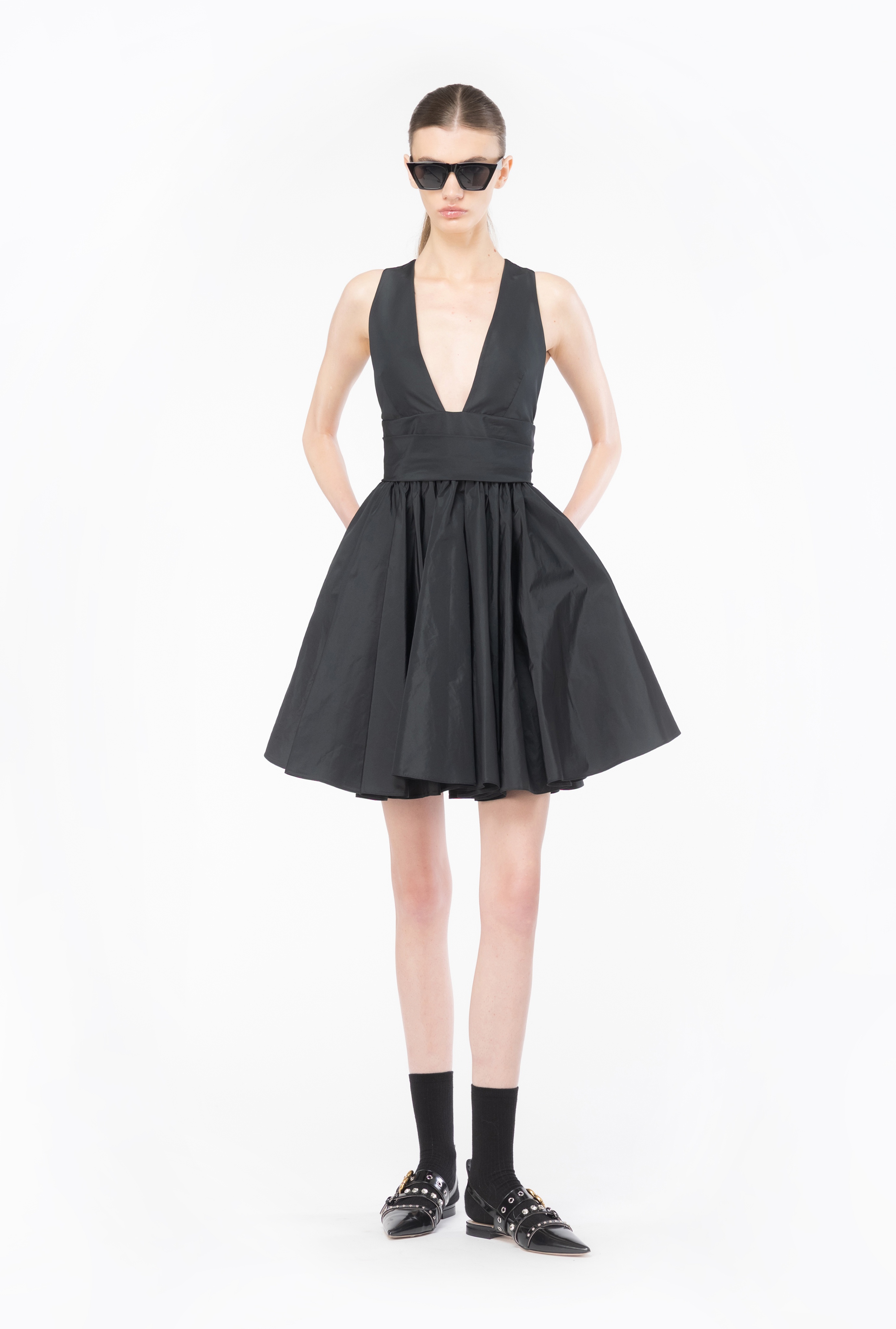 pinko taffeta dress Pinko Taffeta Pleated Midi Dress In Black - 65% Off