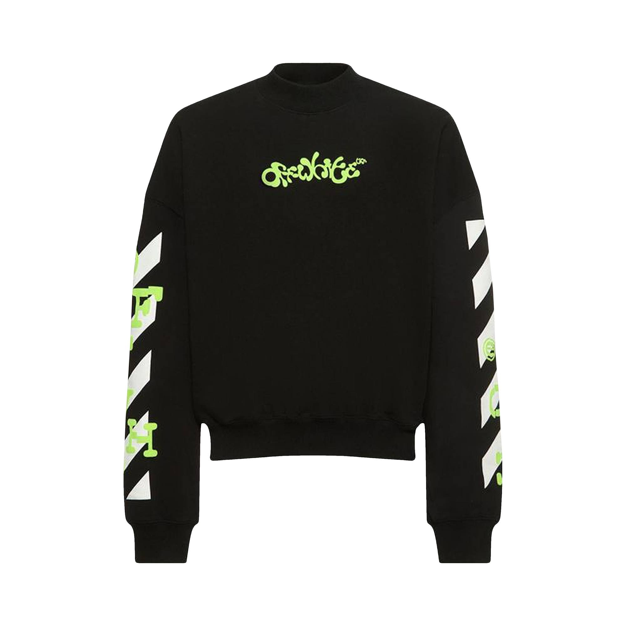 Off-White Opposite Arrow Boxy Crewneck 'Black/Lime' - 1