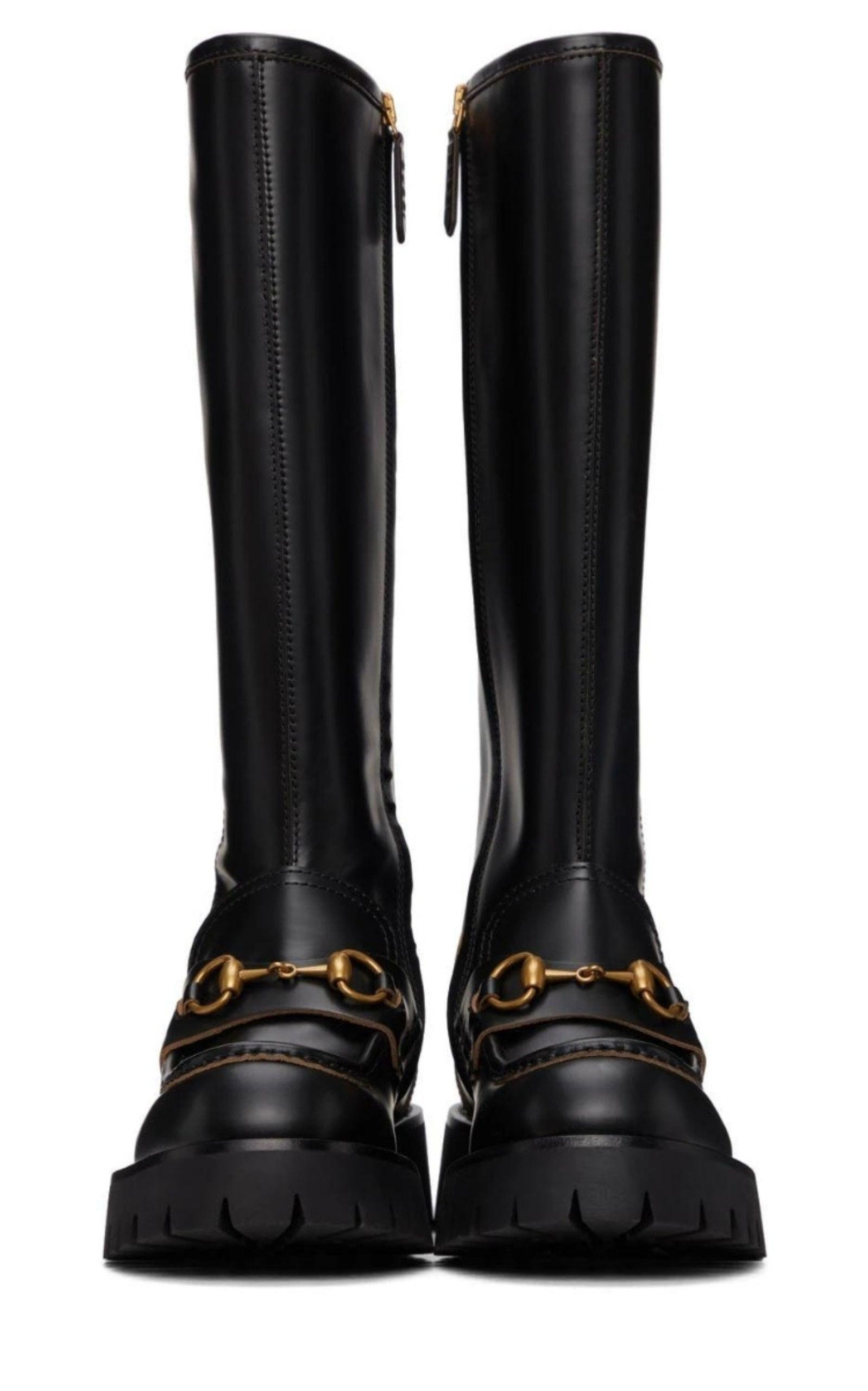 Horsebit Detail Knee-high Boots - 4