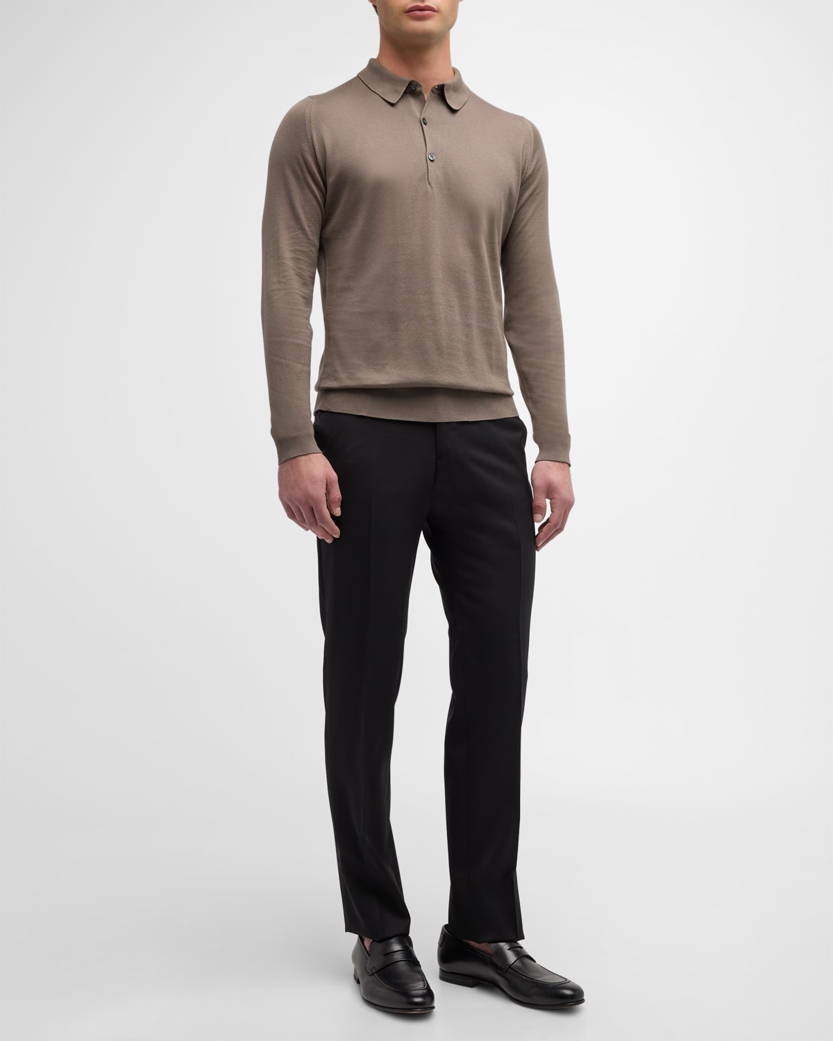 Basic Flat-Front Wool Trousers - 3