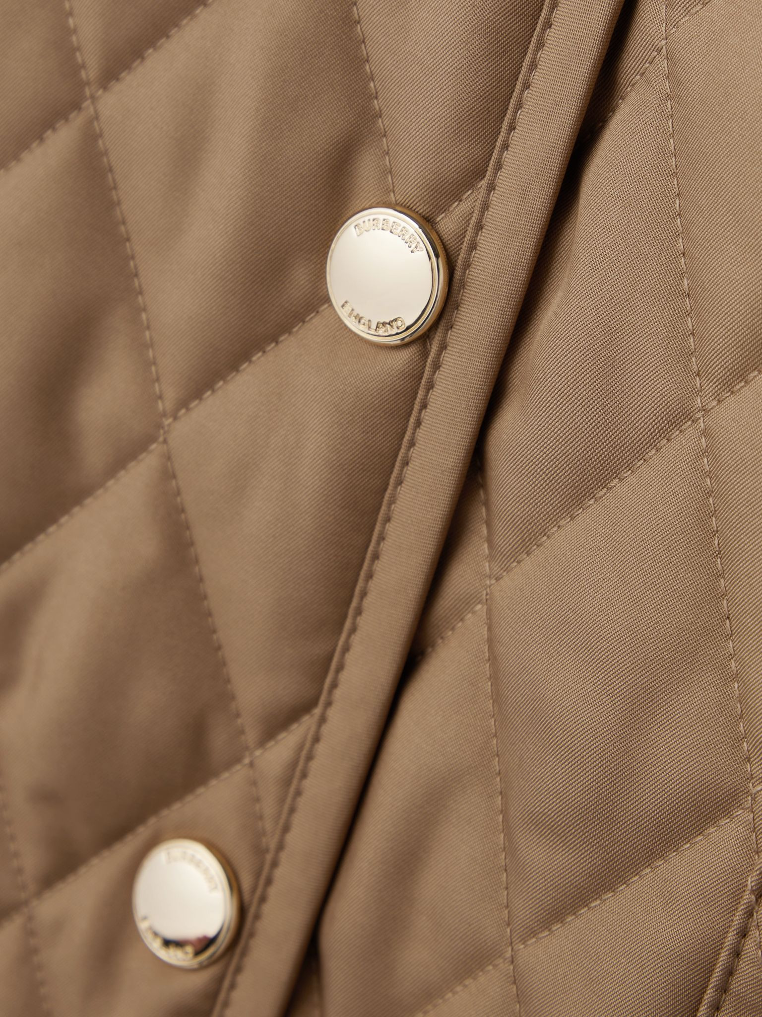 Corduroy-trimmed quilted shell jacket Camel - 5