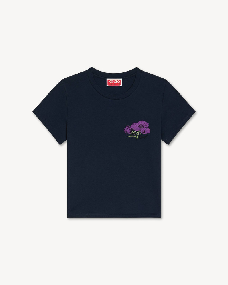 'KENZO Pop Rose' embroidred T-shirt in cotton 1