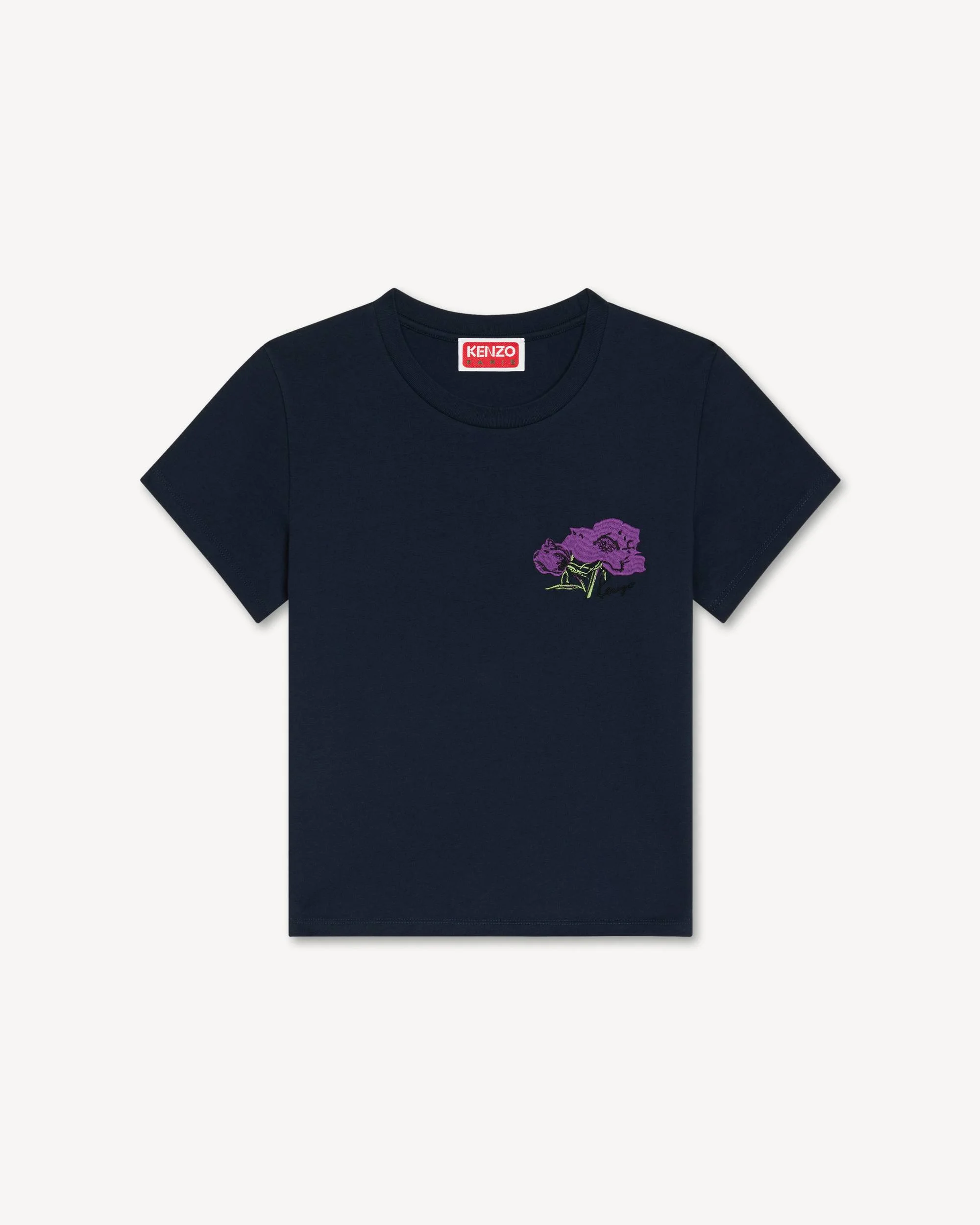 'KENZO Pop Rose' embroidred T-shirt in cotton - 1