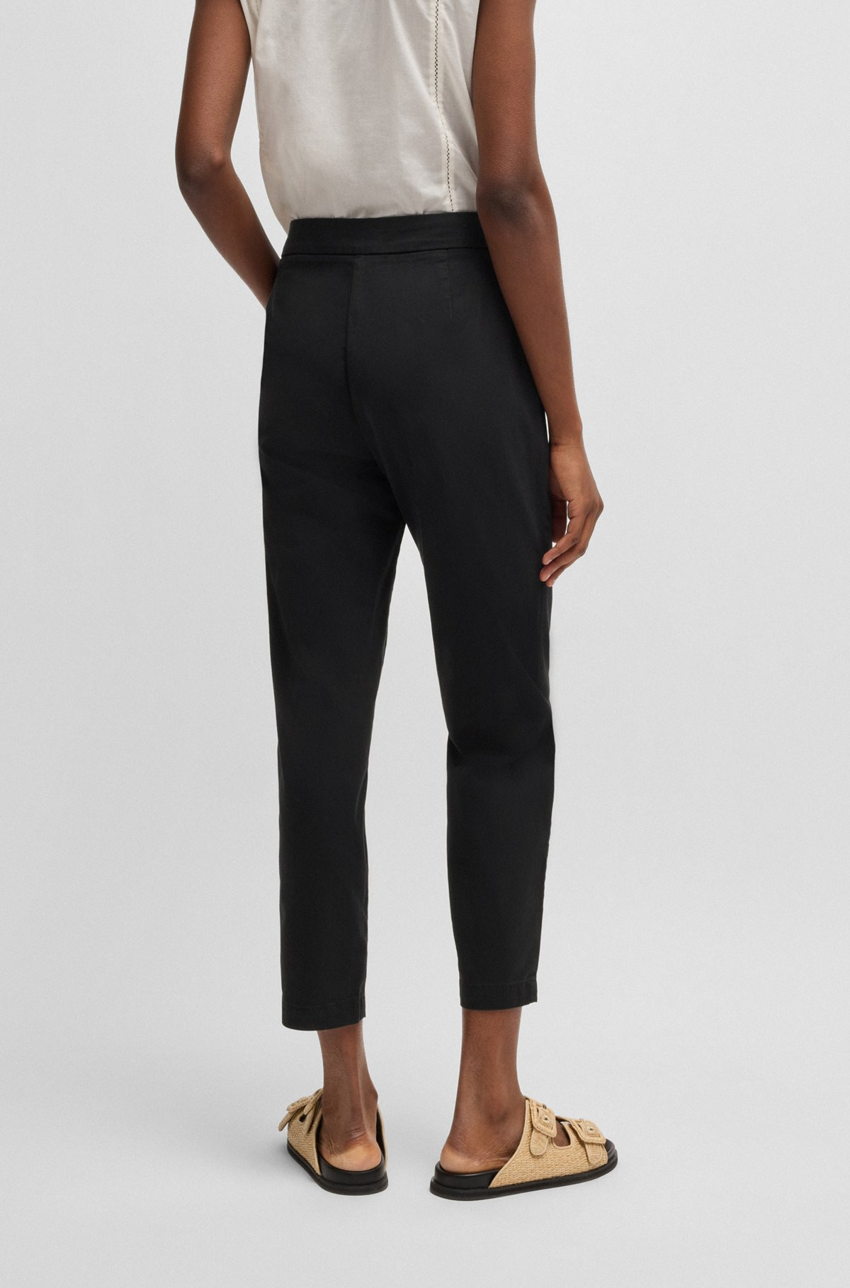 CASUAL CHINOS IN STRETCH-COTTON SATIN - 4
