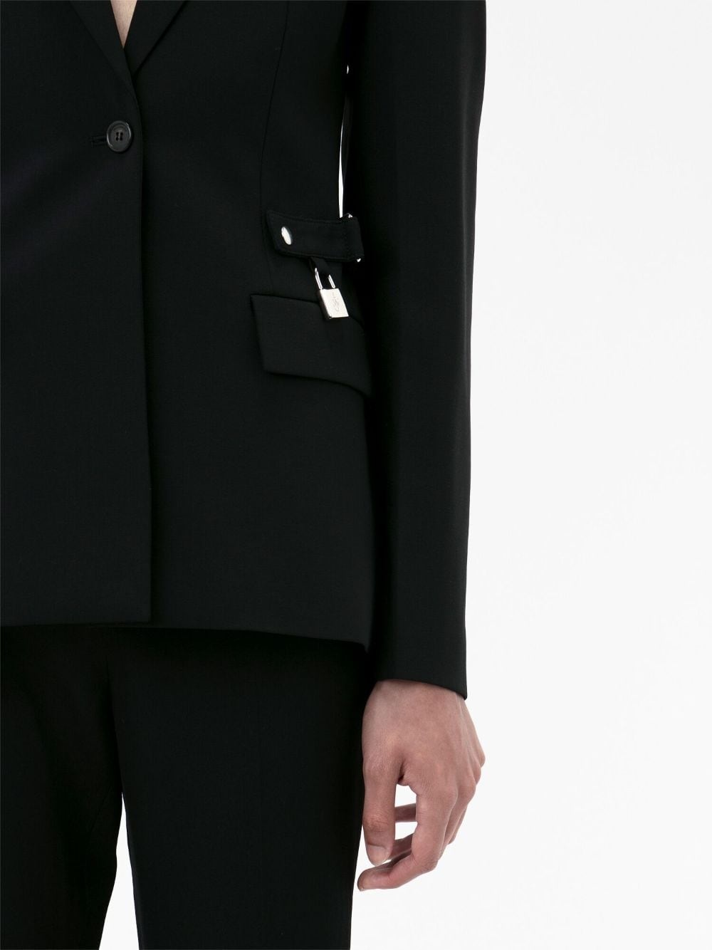 padlock-detail single-breasted blazer - 5