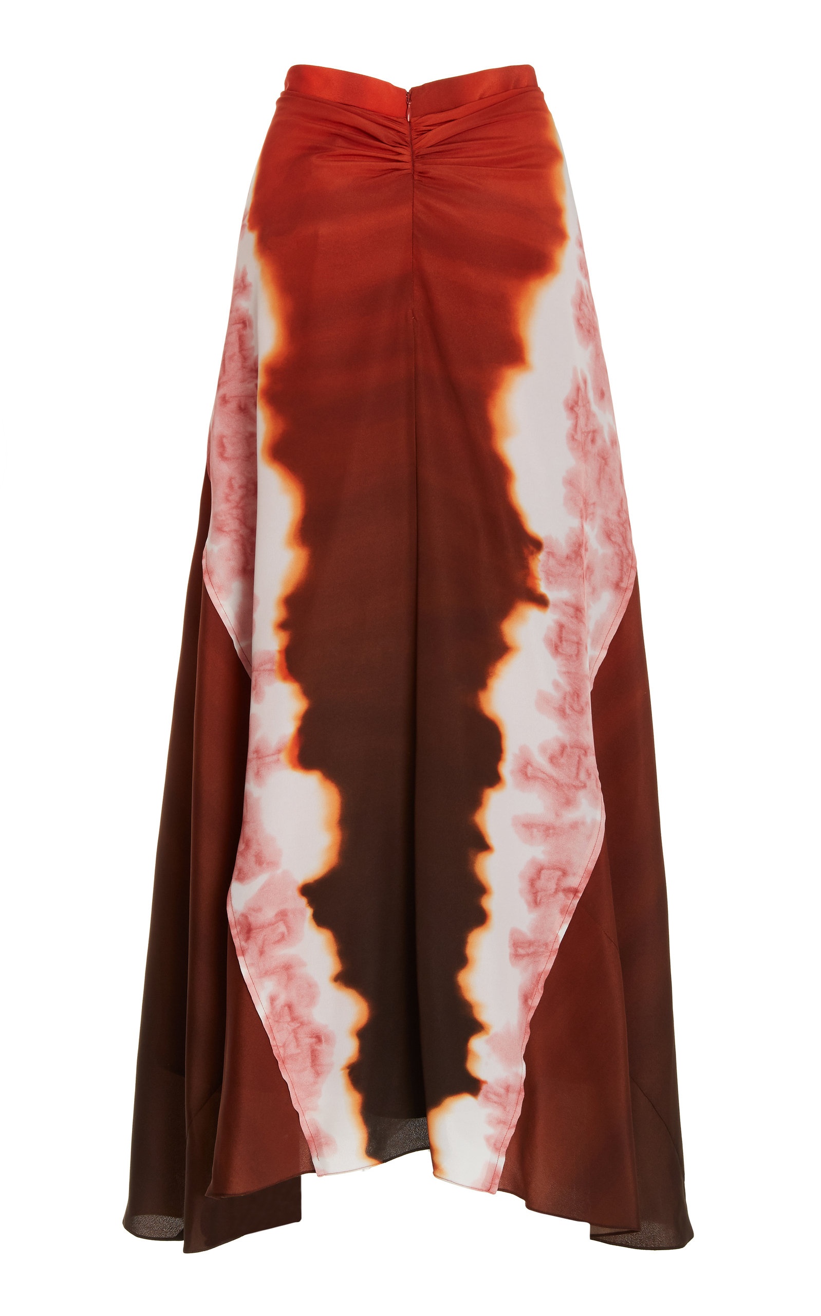 Kalliope Shibori-Print Crepe Maxi Skirt red - 4