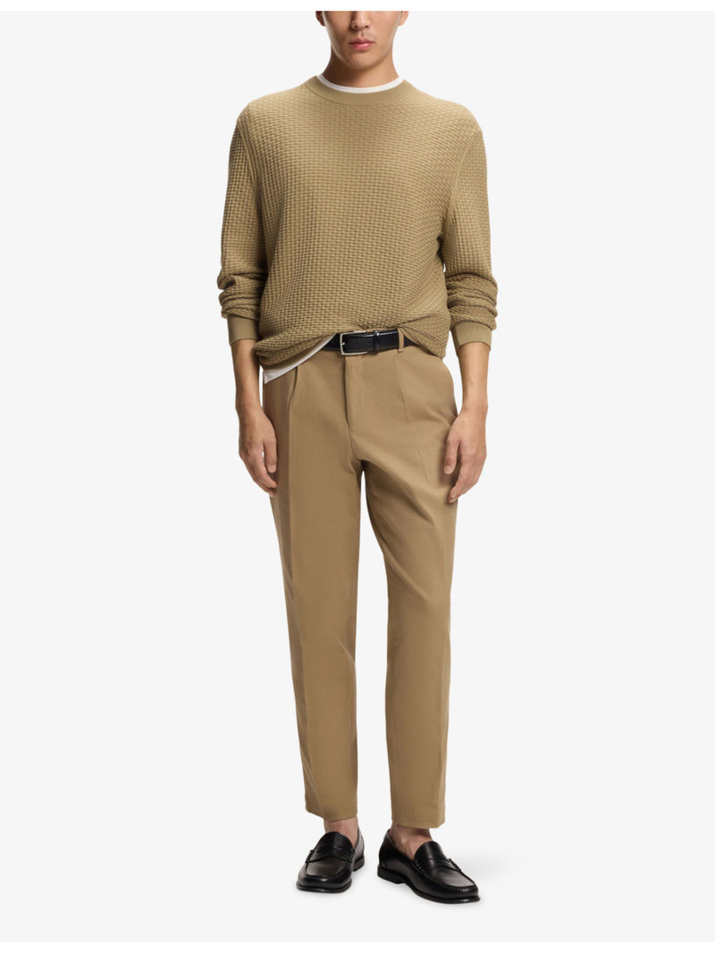 BOSS Textured Regular-Fit Cotton-Knit Jumper outlook