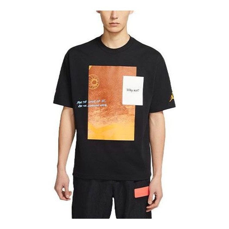 Air Jordan Why Not? Casual Sports Printing Pattern Short Sleeve Black DC3248-010 - 1