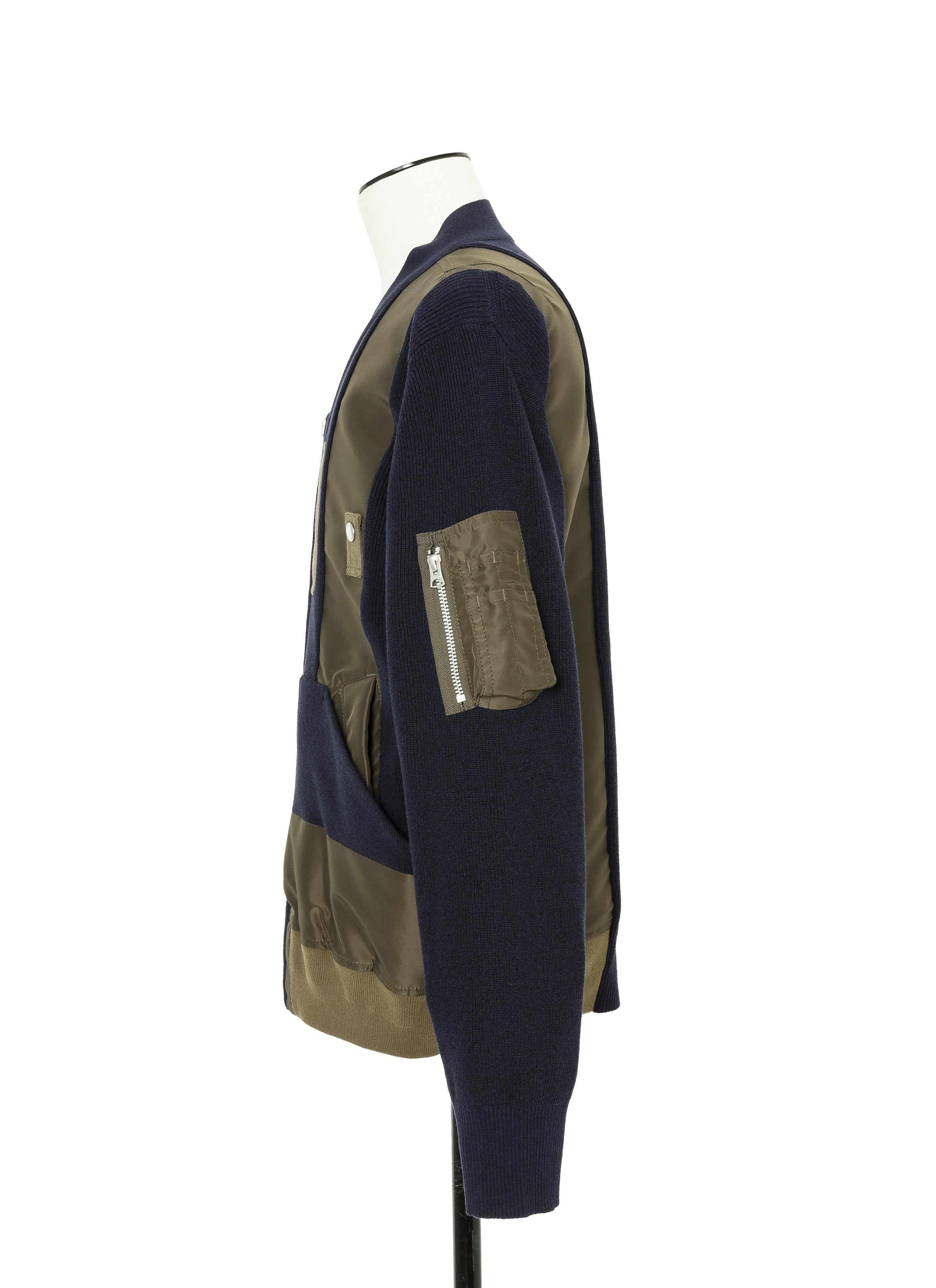 Nylon Twill x  Knit Blouson - 3