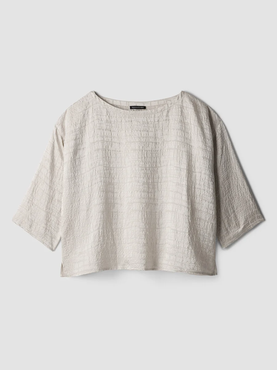 Dimensional Silk Jacquard Box-Top - 1