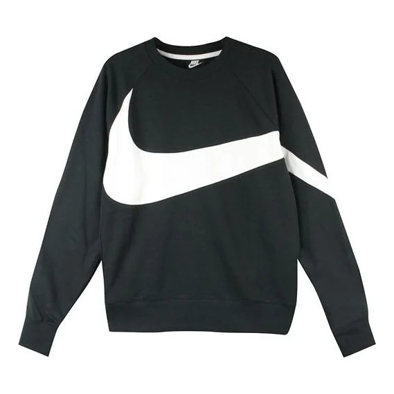Nike BIG SWOOSH Large Logo Round Neck Pullover Black AR3089-012 - 1