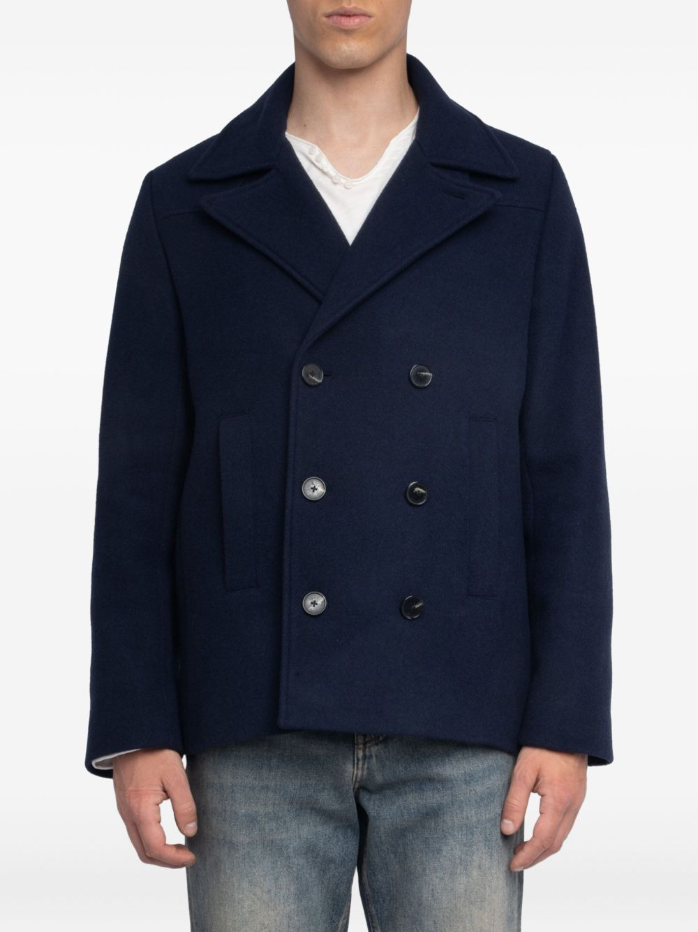 double-breasted peacoat - 4