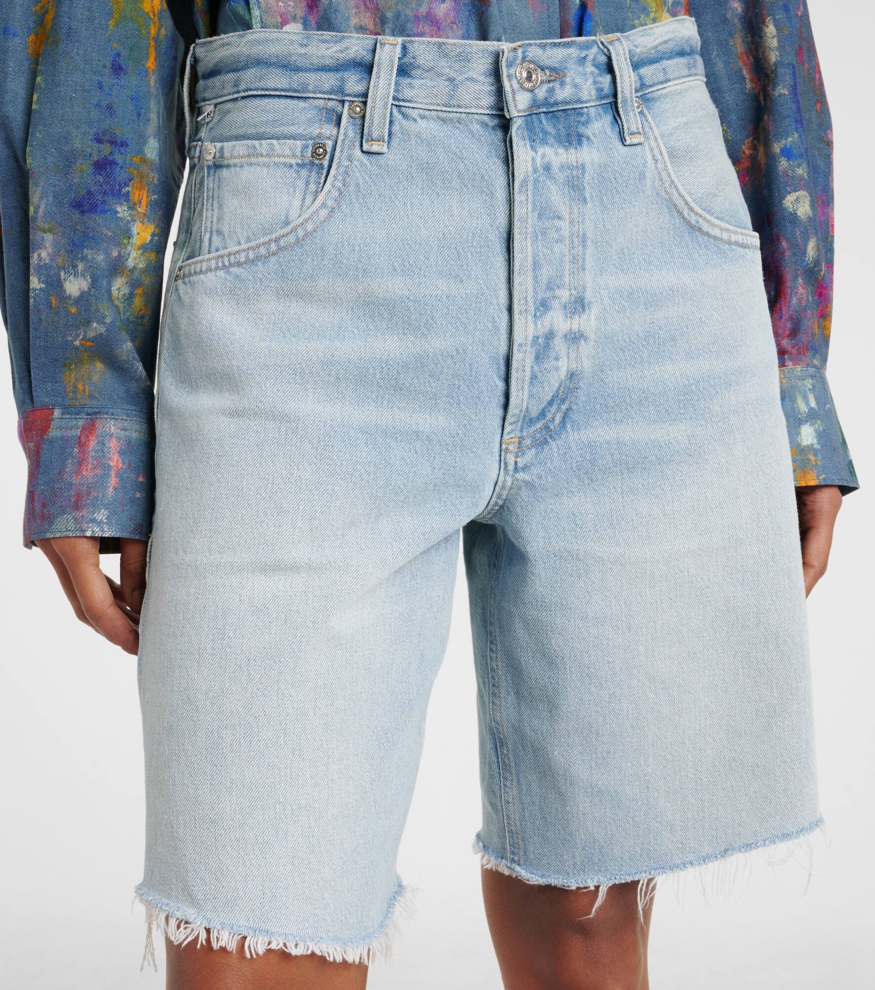 Ayla mid-rise denim shorts - 4