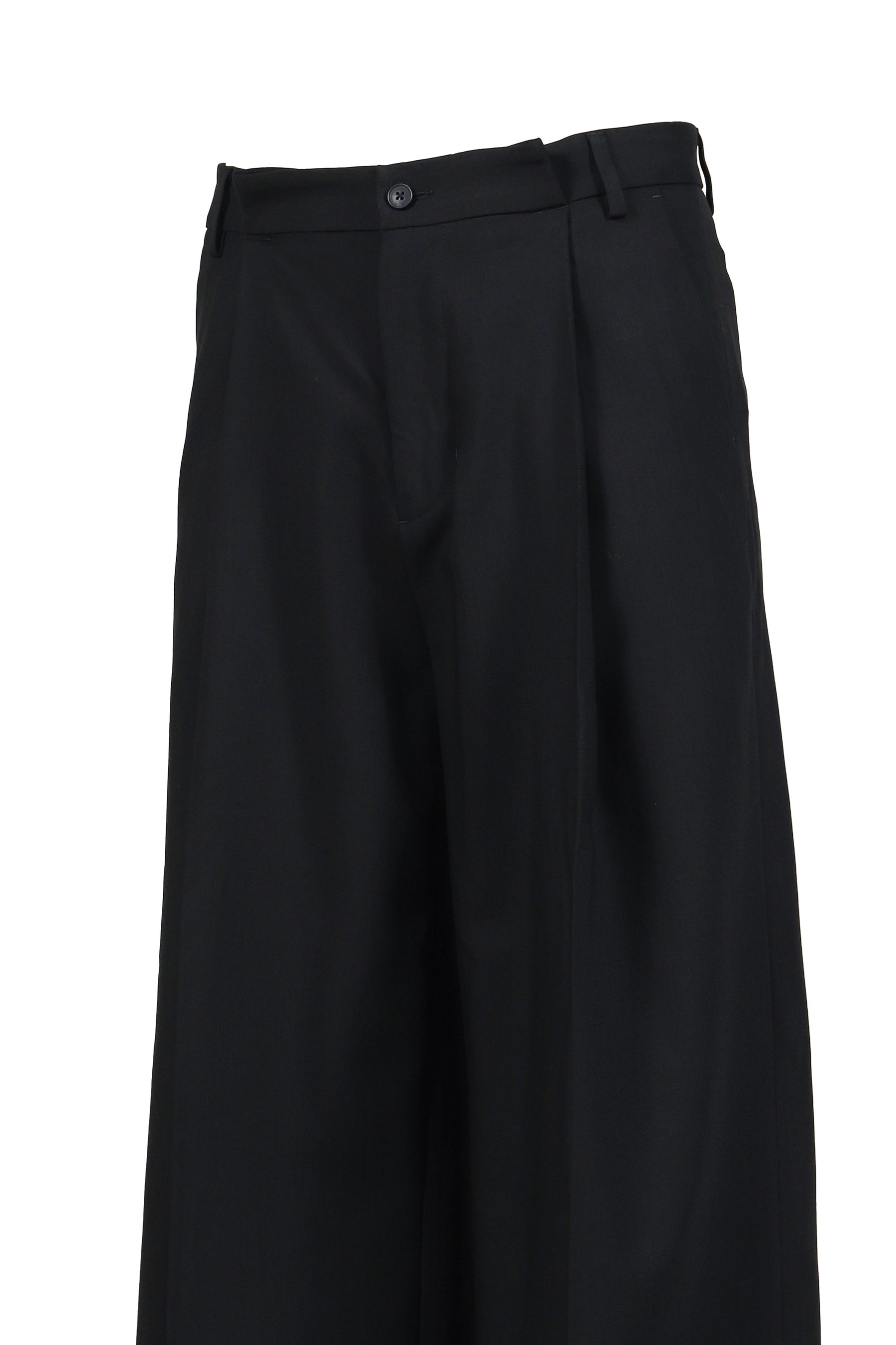 Wide Pleated Trouser / Black - 4