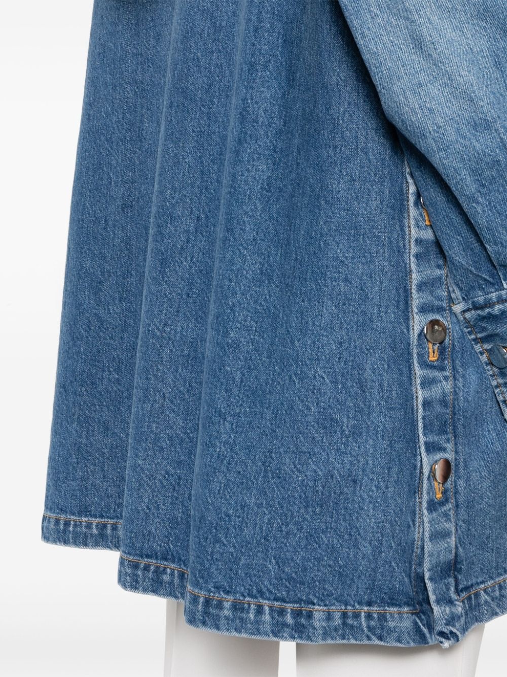 side-buttoned denim blouse - 5