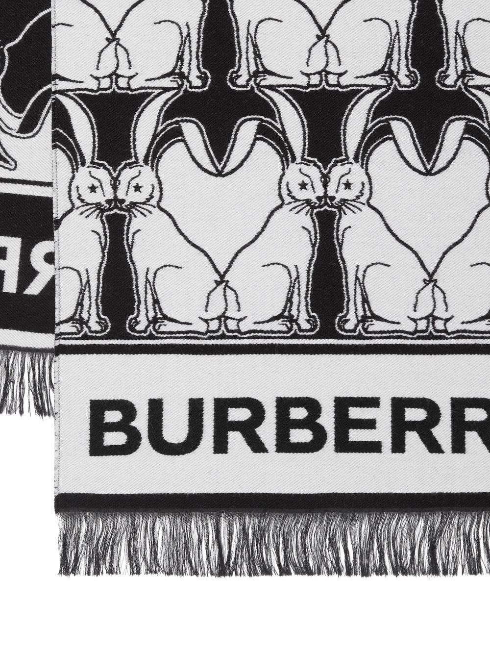 Rabbit jacquard wool-silk scarf - 4