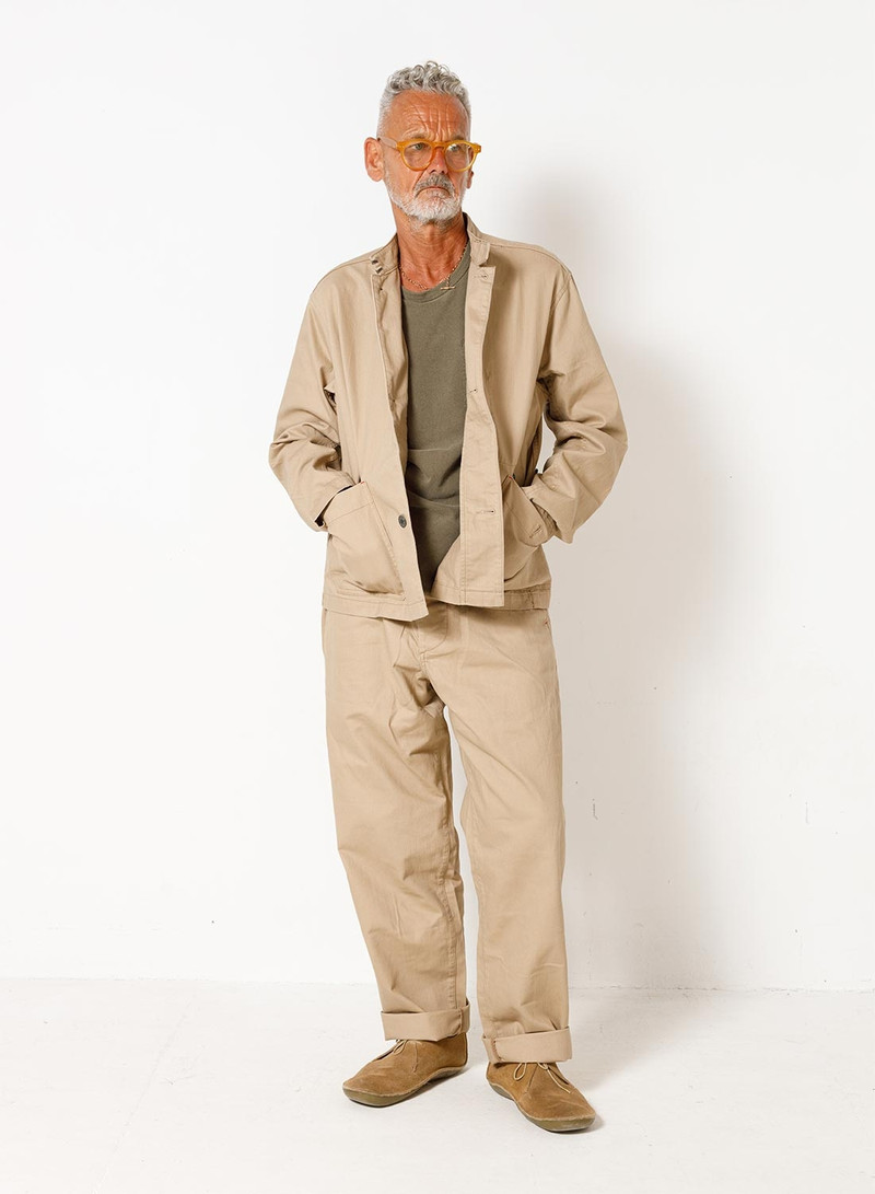 Nigel Cabourn Railroad Jacket Cotton Twill in Tan outlook