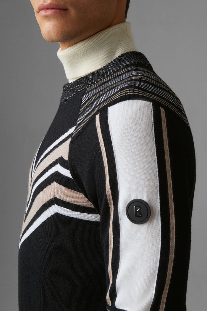 Manny Knitted pullover in Black/Sand - 4