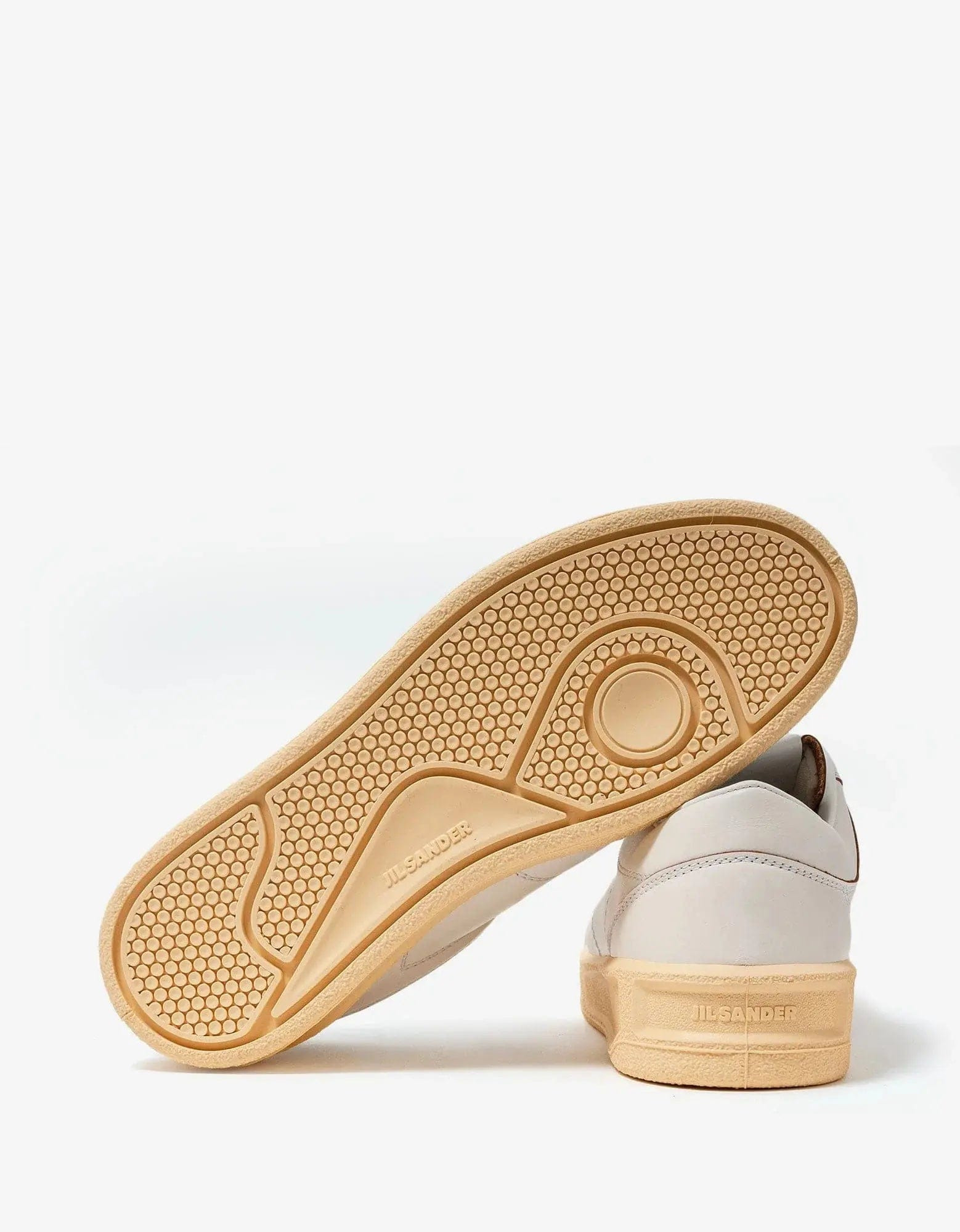 Jil Sander White Ecru Leather Trainers - 5