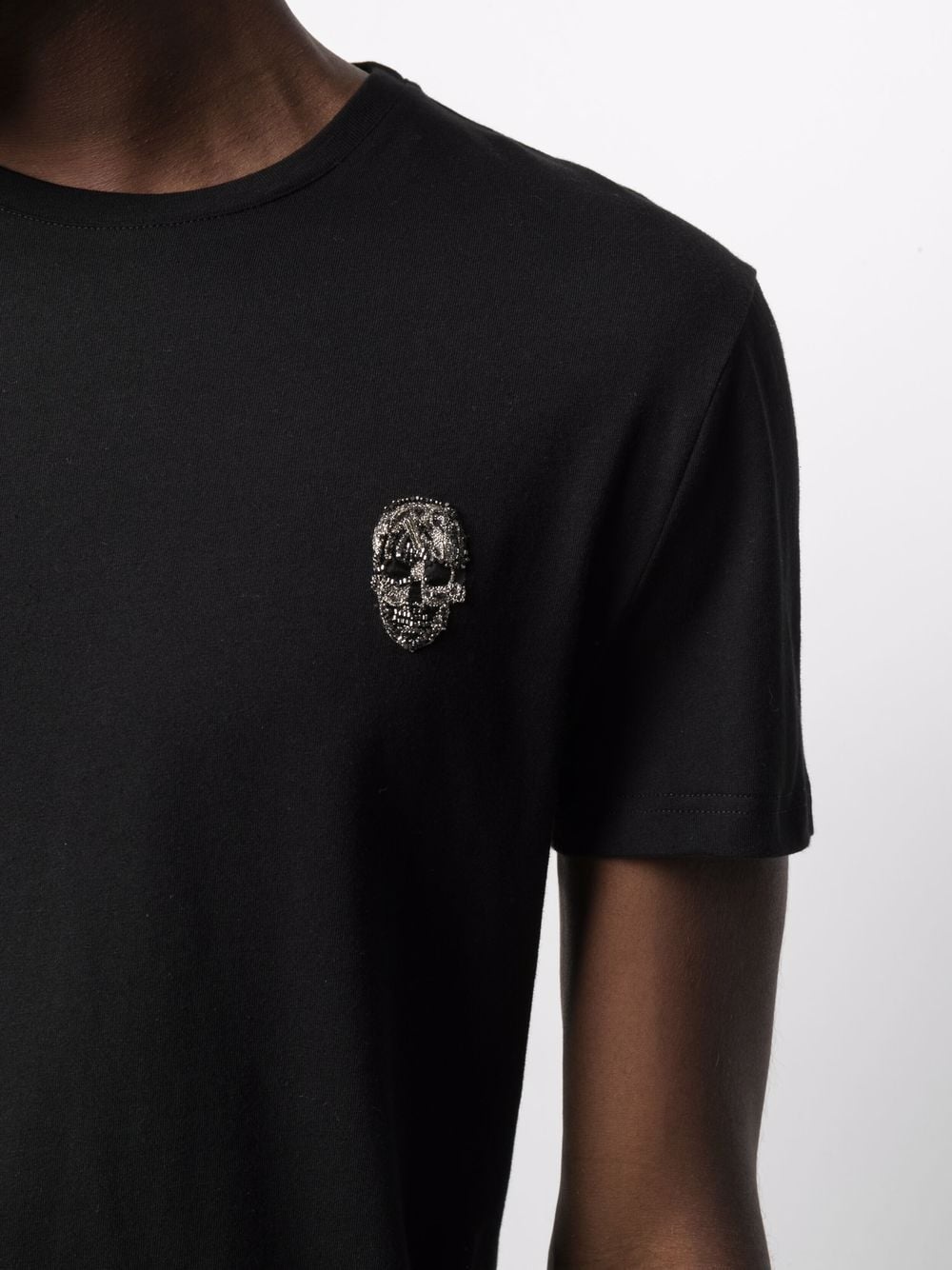 skull patch cotton T-shirt - 5